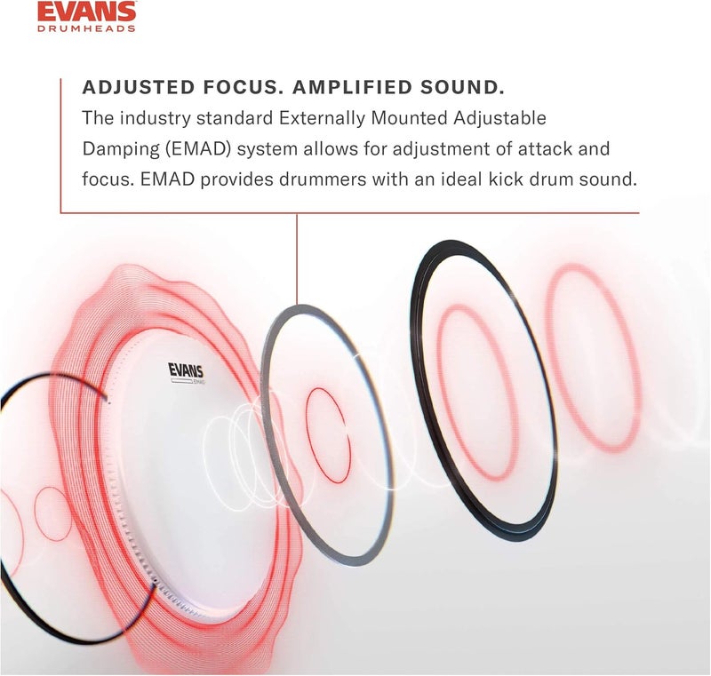 Evans 20 Inch EMAD Heavyweight Clear Bass Drum Head - Image 4