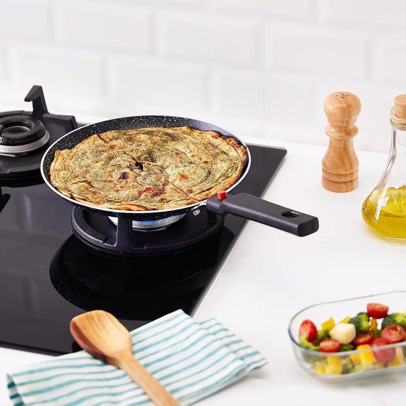 Brand - Solimo Solimo Aluminium NonStick Dosa Tawa with Detachable Handle Granite Finish Induction Base Pfoa Free High Temperature Resistant Exterior Coating 25 Cm Black - Image 3