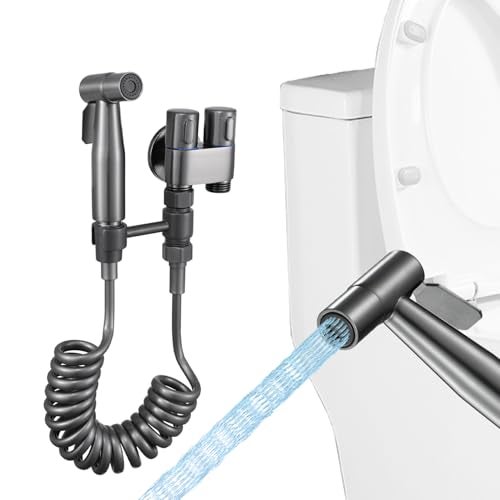 MLD Handheld Toilet Bidet Sprayer Toilet Faucet Handheld Bidet Sprayers Hand Shower Toilet Hose Sprayer Attachment for Water Spray and Cloth Diaper Wash Grey - Image 1