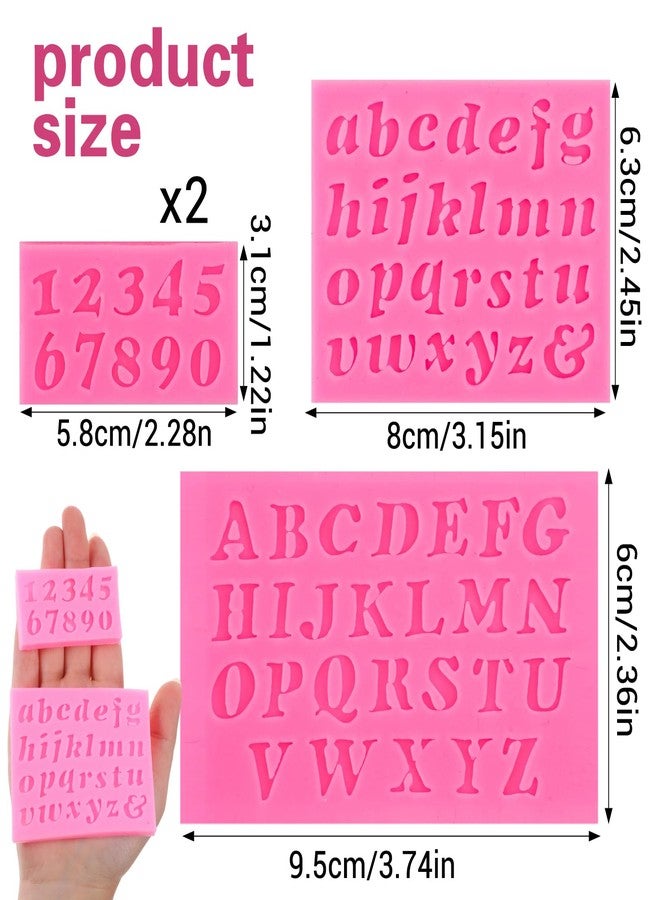 Azefnuhk 4 Pcs Silicone Letter Molds, Silicone Fondant Mold, 26 Letters and 0-9 Numbers Chocolate Molds for Cake Decorating, Cupcake Topper, Ice Cream, Desserts (Pink) - Image 2