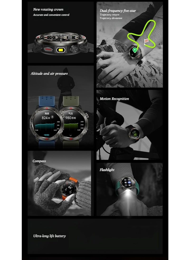 NORTH EDGE sports pace GPS track Bluetooth call heart rate oxygen sensor mountain running smart watch - Image 3