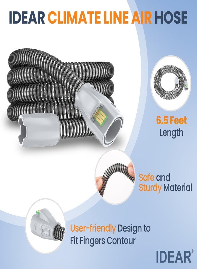 خرطوم هواء Climate Line مُحسّن، متوافق فقط مع Airsense 11 و Aircurve 11، غير متوافق مع Airsense 10 - خرطوم بديل قابل لإعادة الاستخدام من IDEAR بطول 6.5 قدم، مستلزمات CPAP عالية القيمة - Image 3