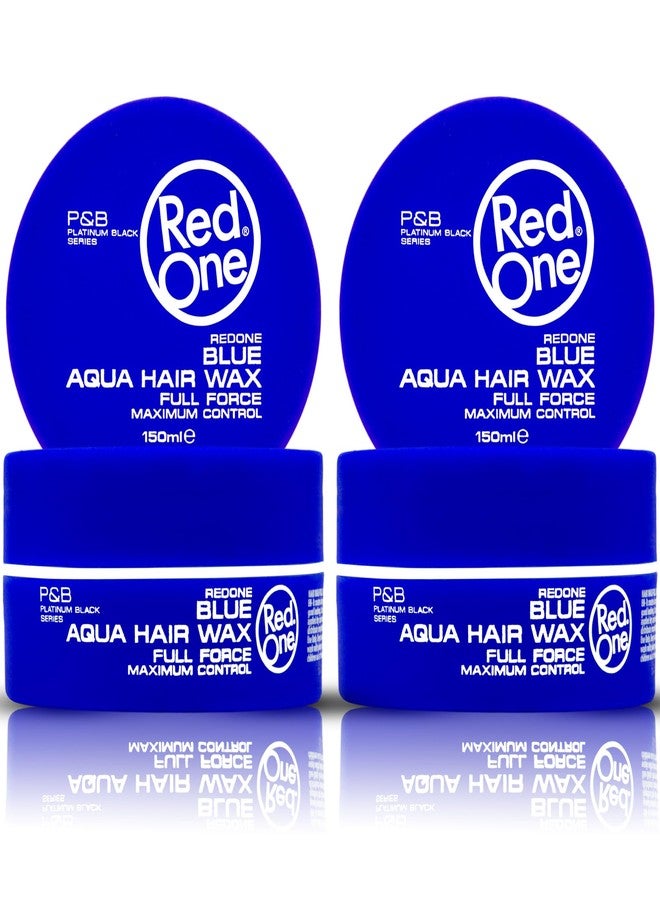 Redone Hair Wax Blue 150 ml - Ultra Strong Hold & High Shine Hair Styling Wax for Men & Women | Edge Control & Gel Wax Texture - Pack of 2 - Image 1