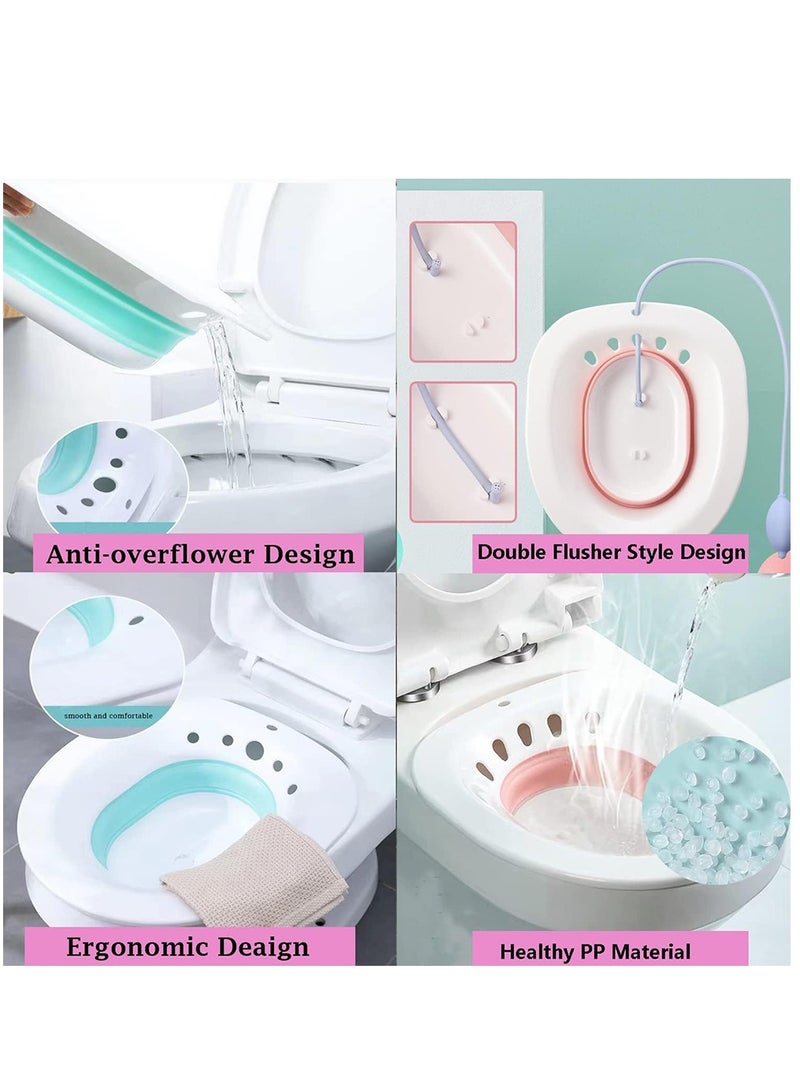Generic Foldable Squat Free Sitz Bath, Bath Tub Basin Flushing Water Bathtub Soaking Basin for Postpartum Care and Pregnant Woman Acne Patients, Sitz Bath Soak for Hemorrhoids and Acne Relief(Green) - Image 3