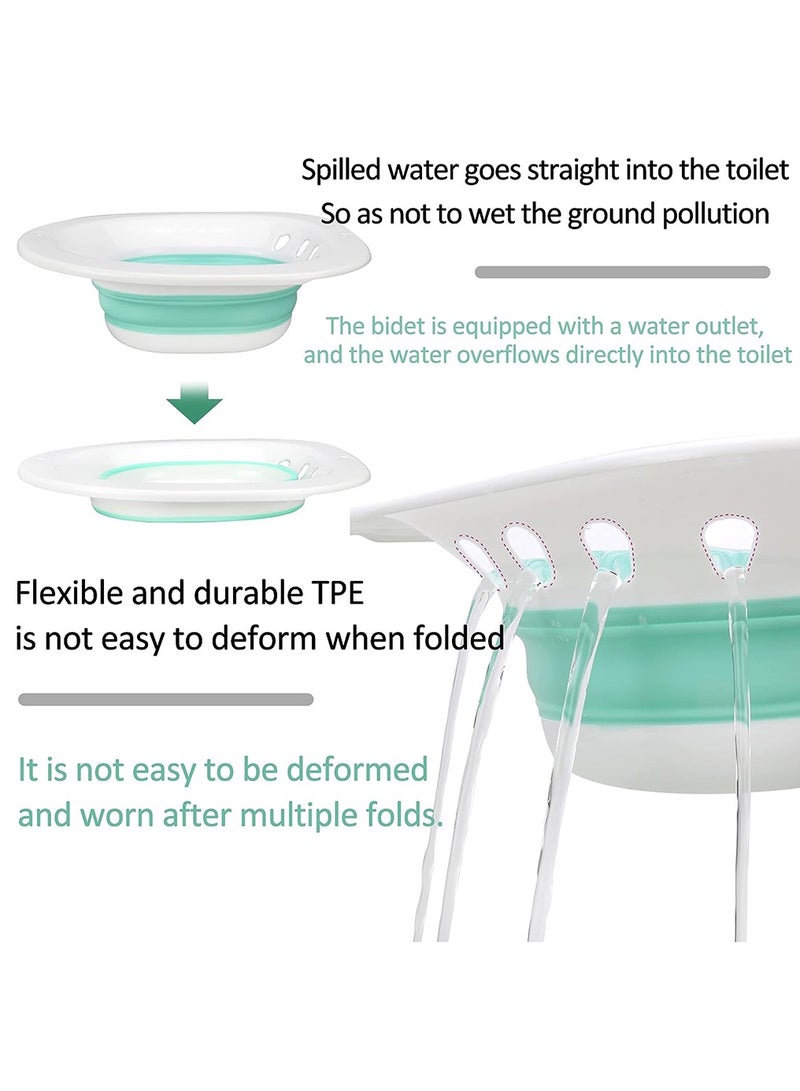 Generic Foldable Squat Free Sitz Bath, Bath Tub Basin Flushing Water Bathtub Soaking Basin for Postpartum Care and Pregnant Woman Acne Patients, Sitz Bath Soak for Hemorrhoids and Acne Relief(Green) - Image 4