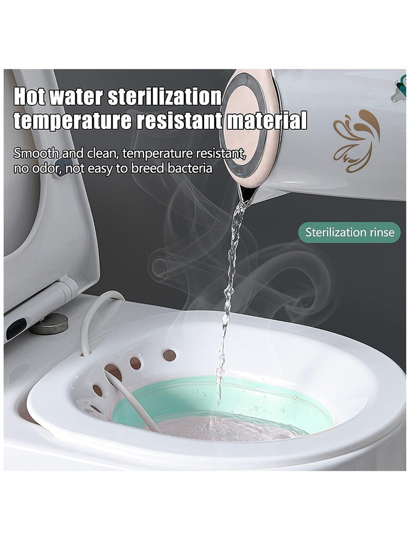 Generic Foldable Squat Free Sitz Bath, Bath Tub Basin Flushing Water Bathtub Soaking Basin for Postpartum Care and Pregnant Woman Acne Patients, Sitz Bath Soak for Hemorrhoids and Acne Relief(Green) - Image 2