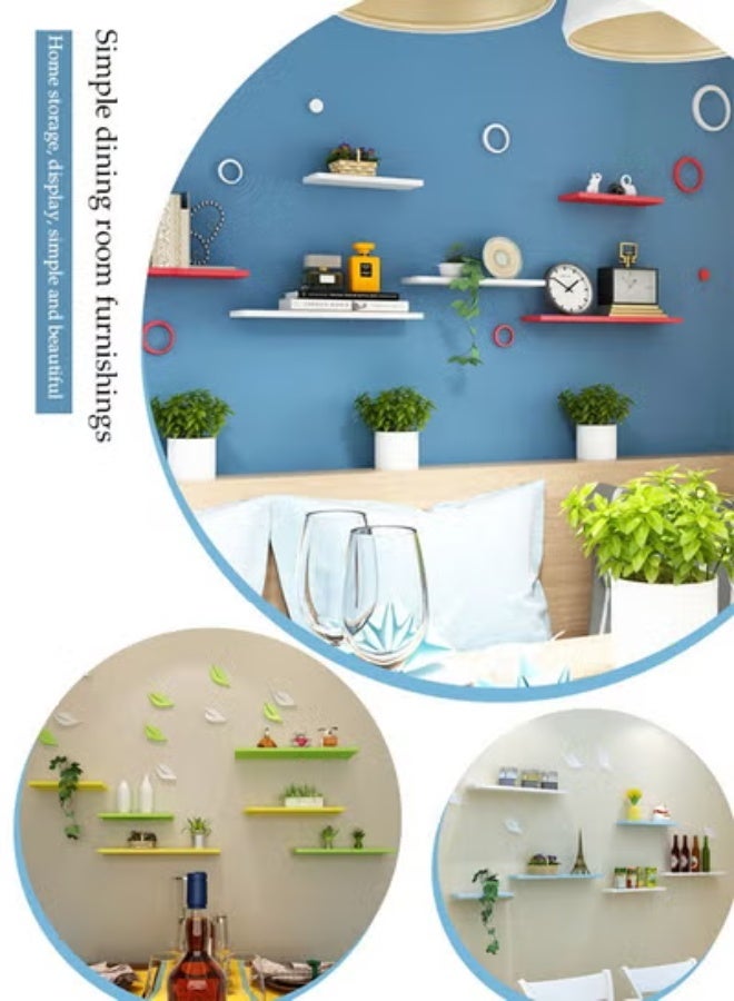 DUNISO 3 Pieces of Wall mounted floating shelves, Wall Mounted Storage Rack, Photo & Vase Display Shelf, Wall Decor,,Invisible Brackets Modern Faux Wood Storagefor Bedroom, Living Room, Bathroom, Kitchen, Office and More  - Image 2