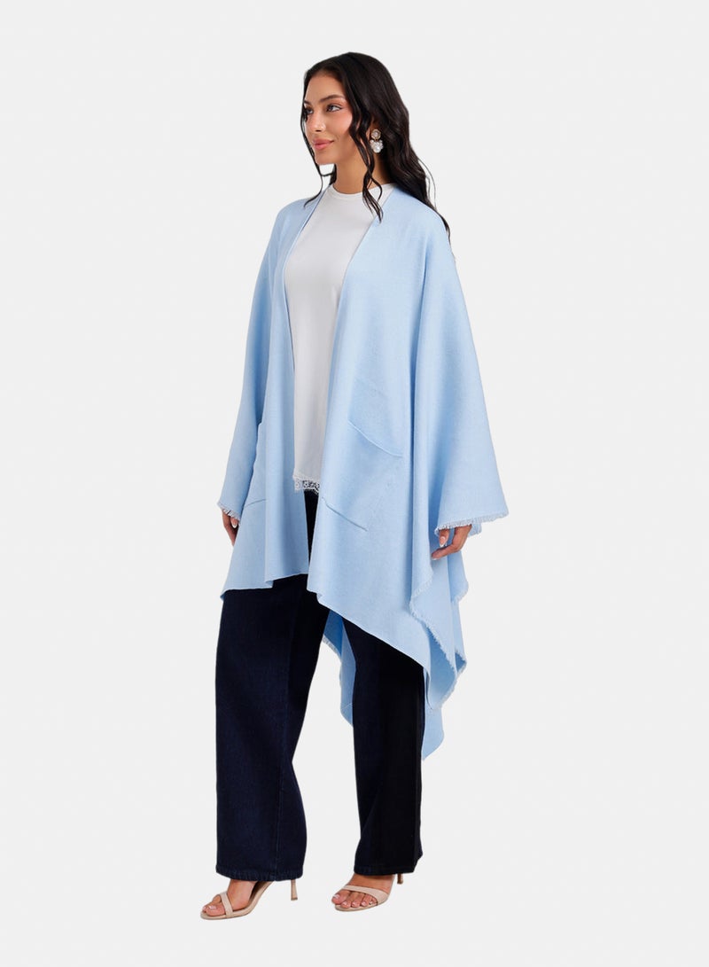 Carina Fringed Open-Front Poncho - Image 3