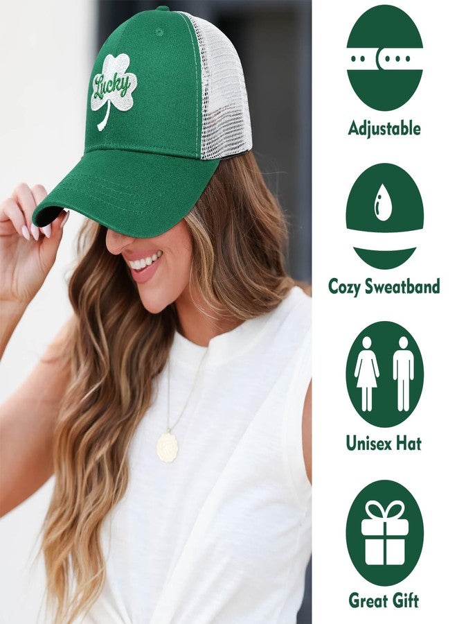 Kuyuayee St Patricks Day Embroidered Trucker Hat for Men and Women Saint Pattys Shamrock Adjustable Washable Baseball Cap Gifts - Image 5