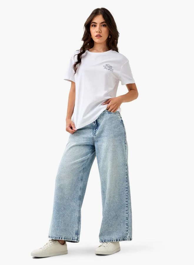 لي كوبر تيشيرت لي كوبر بطباعة جرافيك وياقة دائرية