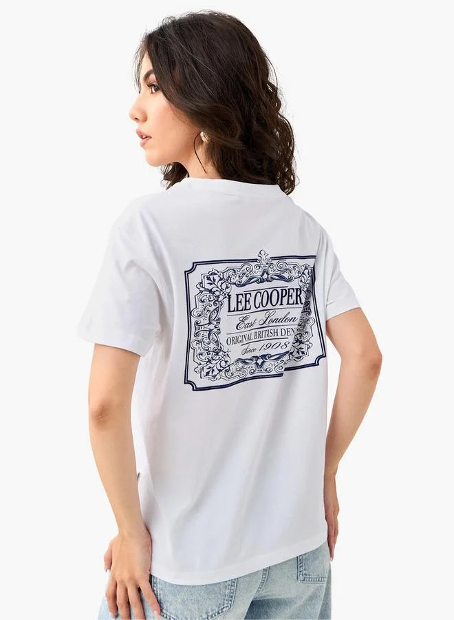 لي كوبر تيشيرت لي كوبر بطباعة جرافيك وياقة دائرية