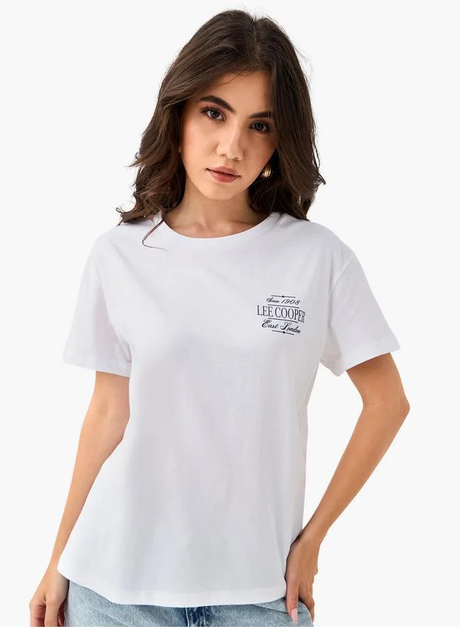 Lee Cooper Graphic Print T-shirt with Crew Neck