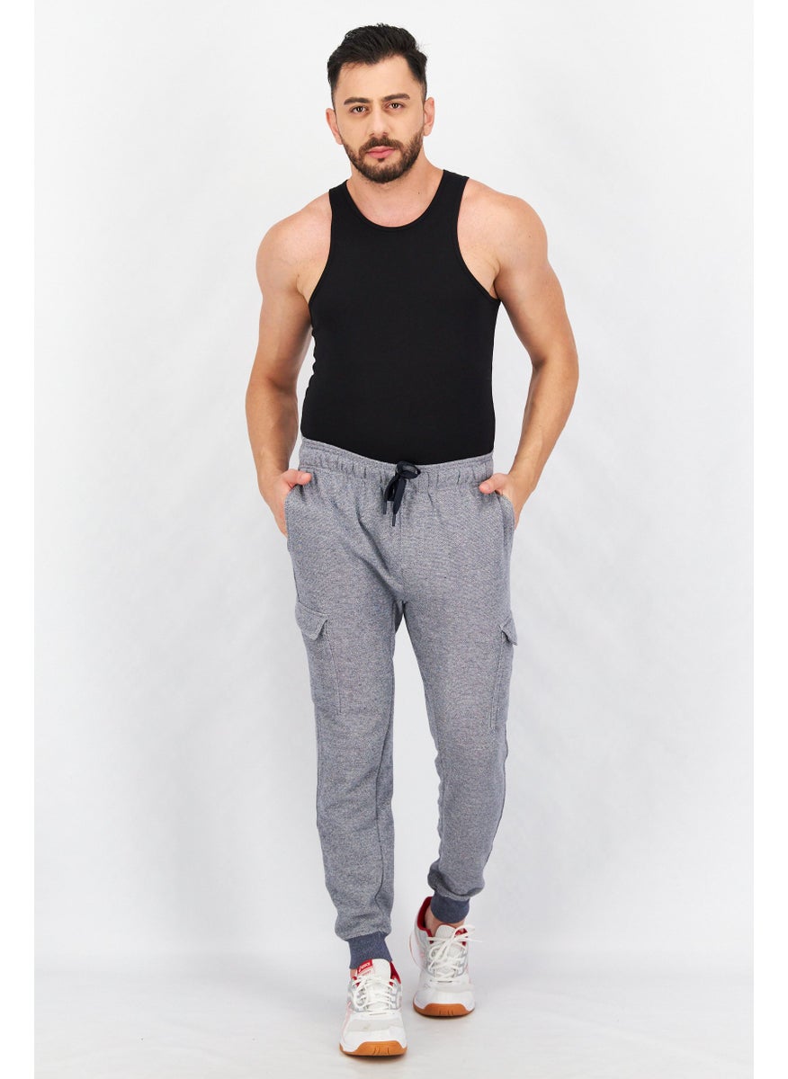 90 Degree By Reflex Men Drawstring  Pull-On Textured Jogger Pant, Grey  - Image 4