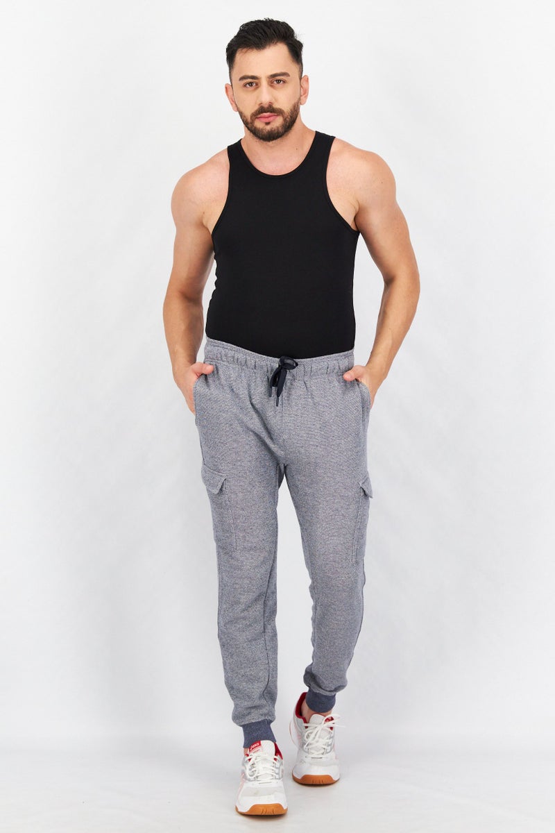 90 Degree By Reflex Men Drawstring  Pull-On Textured Jogger Pant, Grey  - Image 4