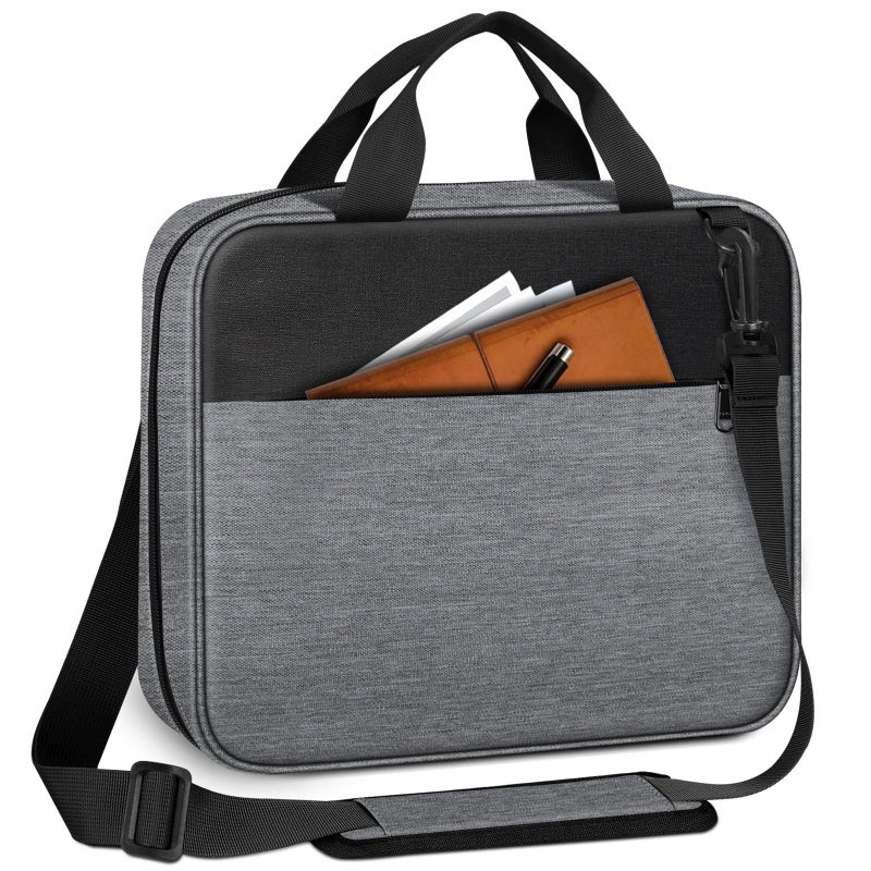 FINPAC Extra Large Bible Cover, Carrying Book Case Church Bag Bible Protective with Detachable Shoulder Strap & Zippered Pocket, Gift for Men Women, Gray - Image 1