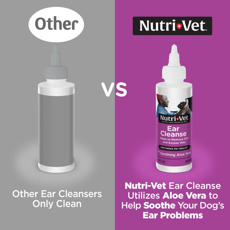 nutri vet Nutri-Vet Ear Cleanse for Dogs, Liquid Ear Cleanser with Soothing Aloe and Salicylic Acid, Removes and Cleans Wax, Dirt, and Debris, Deodorizes, and Itch Relief, Gentle Veterinarian Formulated, 8oz - Image 3