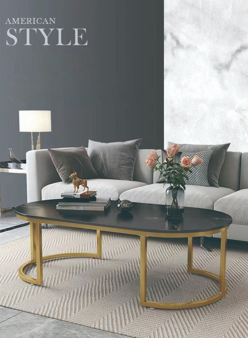 Sharpdo Modern Design Luxury Coffee Tables Living Room With Storage Round Marble Design Nightstands Wooden Mesas Bajas Home Furniture 100*50*45cm - Image 4