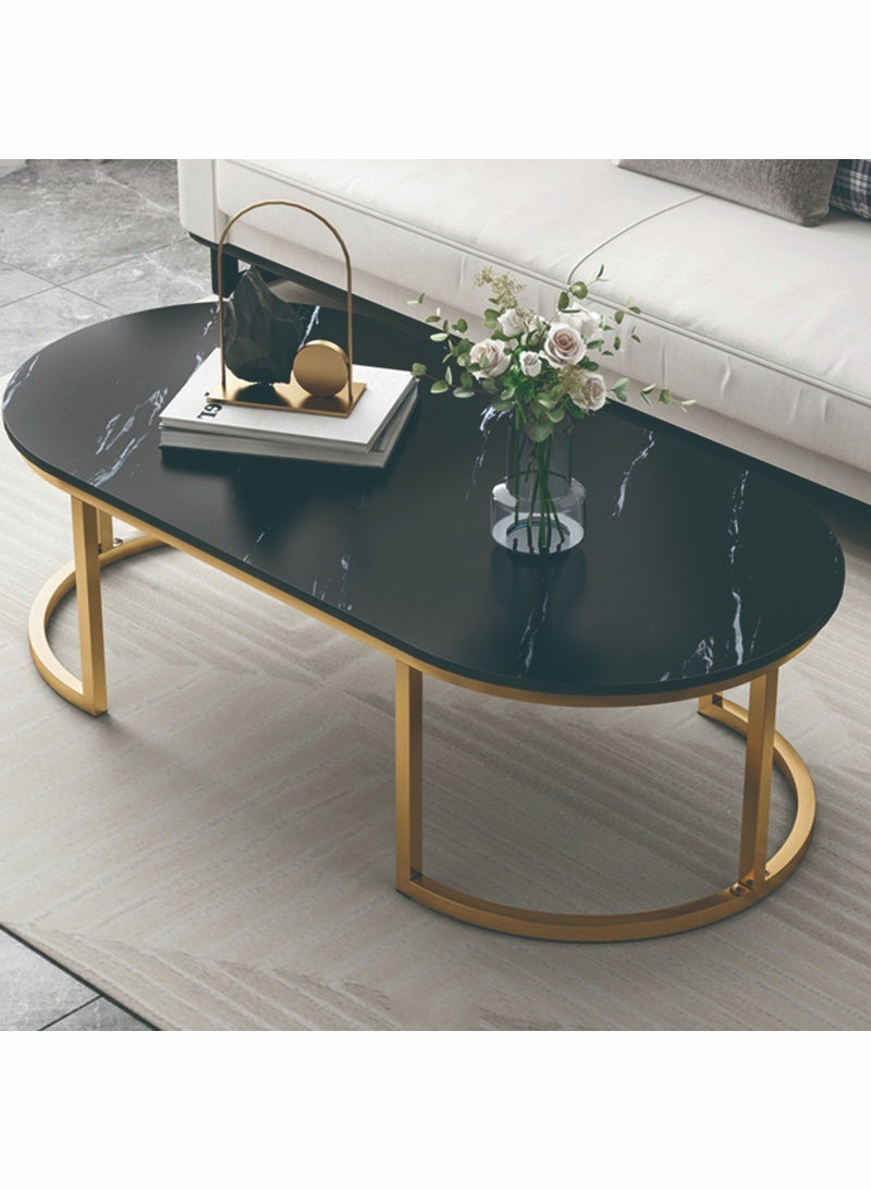 Sharpdo Modern Design Luxury Coffee Tables Living Room With Storage Round Marble Design Nightstands Wooden Mesas Bajas Home Furniture 100*50*45cm - Image 2