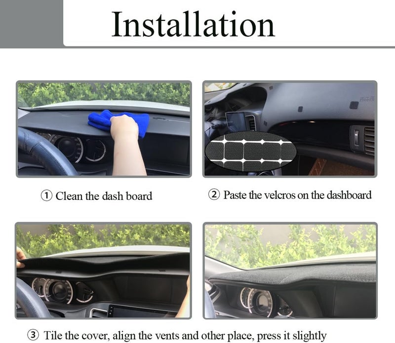 AKMOTOR Yiz Dash Cover for Toyota Camry 2007-2011 - Black Dashboard Cover Mat Pad - Image 5