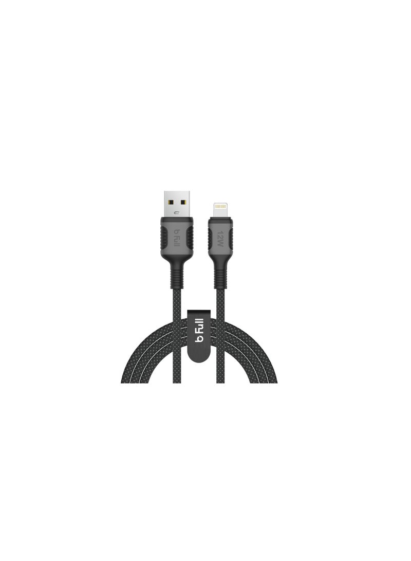 بي فول كابل شحن bFull BF-Z1 USB-A إلى Lightning بطول 1.2 متر – شحن 12 واط، نقل بيانات 480 Mbps، كابل مجدول متين لأجهزة iPhone و iPad - Image 1