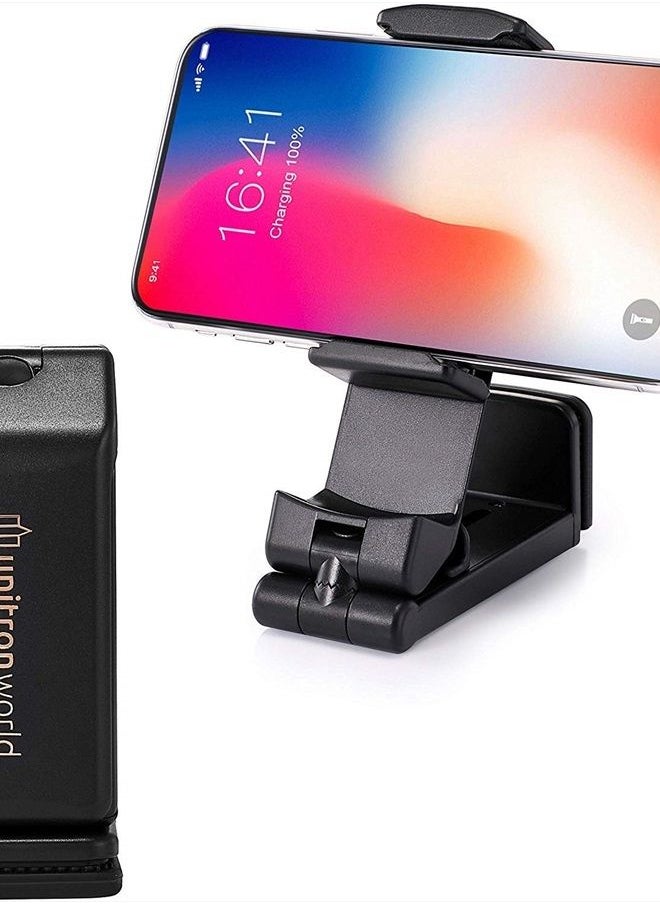 unitron world - Airplane Cell Phone Stand Flight Mount Foldable Portable Phone Holder Desk Bed Compatible with iPhone 14 Pro Max Airplane Travel Essentials Gadgets Accessories Flying Office Women Men - Image 1
