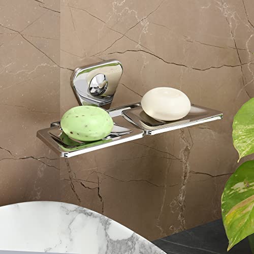 FORTUNE Bathroom Double Soap Dish/Soap Case/Soap Stand (Stainless Steel) Set of 1 - Image 5