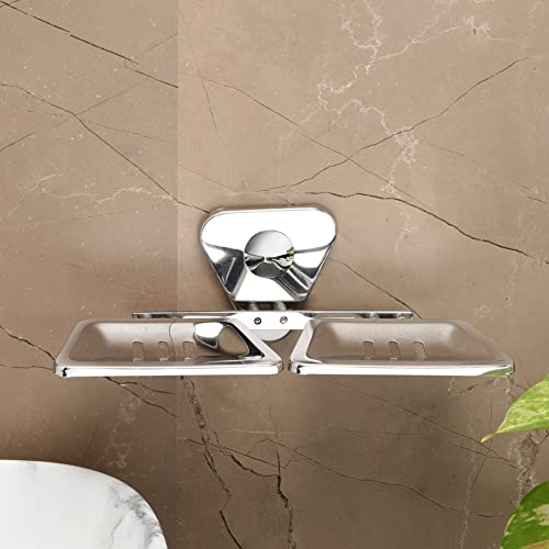 FORTUNE Bathroom Double Soap Dish/Soap Case/Soap Stand (Stainless Steel) Set of 1 - Image 3