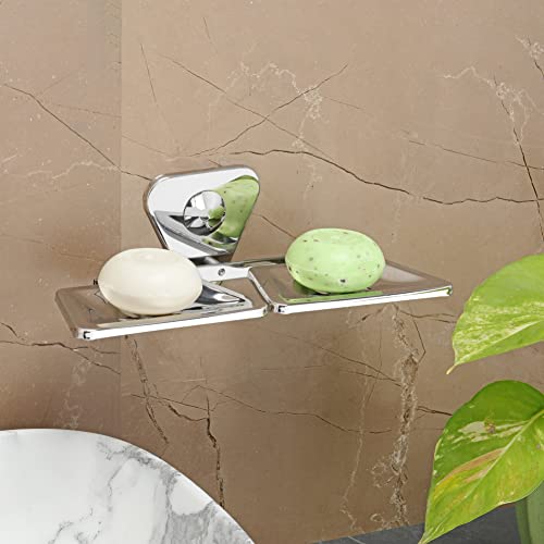 FORTUNE Bathroom Double Soap Dish/Soap Case/Soap Stand (Stainless Steel) Set of 1 - Image 1