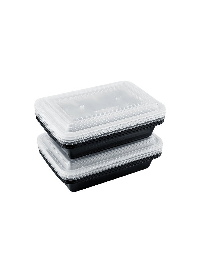 packwell Black Base Container Re32 & Lid 10 Pcs Combo - Image 2
