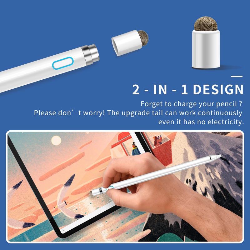 Active Capacitive Stylus: High-Quality Non-Toxic Lightweight Durable Stylus - Stylish Smooth-Touch Cloth Head Pen for iOS Android Mobile Phones Tablets - Image 4