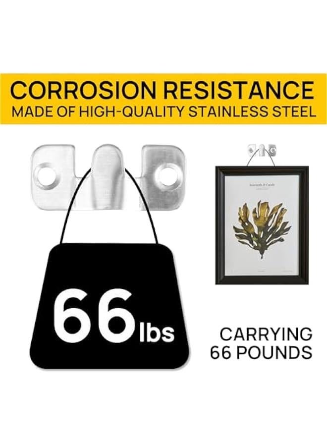30 Pcs Flush Mount Bracket, Interlocking Photo Frame Hook, Stainless Steel Heavy Duty Picture Hanging Cleat, French Cleat Hanger with Screws, Mirror Hanging Brackets for Photo Shelf, Mirror, Artwork - Image 4