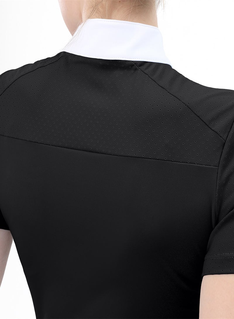 general Women Short Sleeve Equestrian T-shirts Summer Breathable Riding Horse Tops with M Pattern Equestrian Clothes - Image 4
