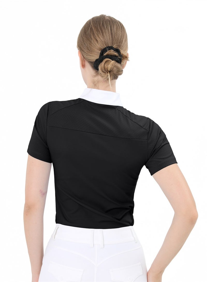 general Women Short Sleeve Equestrian T-shirts Summer Breathable Riding Horse Tops with M Pattern Equestrian Clothes - Image 2