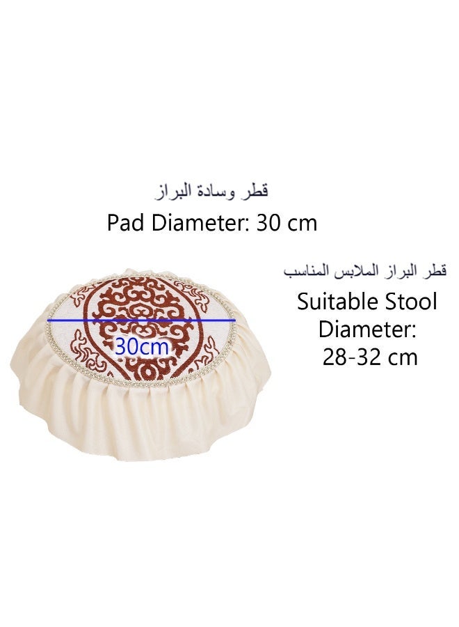 Round Dining Chair Pad Seat Cushion for Dressing Stool Kitchen Chair Non-Slip Washable Stool Pads for Bedroom Living Room Office, Diameter 30 cm - Image 3