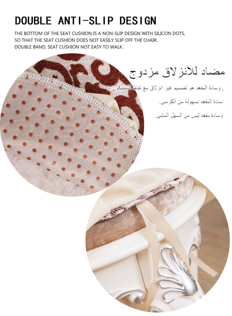 Round Dining Chair Pad Seat Cushion for Dressing Stool Kitchen Chair Non-Slip Washable Stool Pads for Bedroom Living Room Office, Diameter 30 cm - Image 5