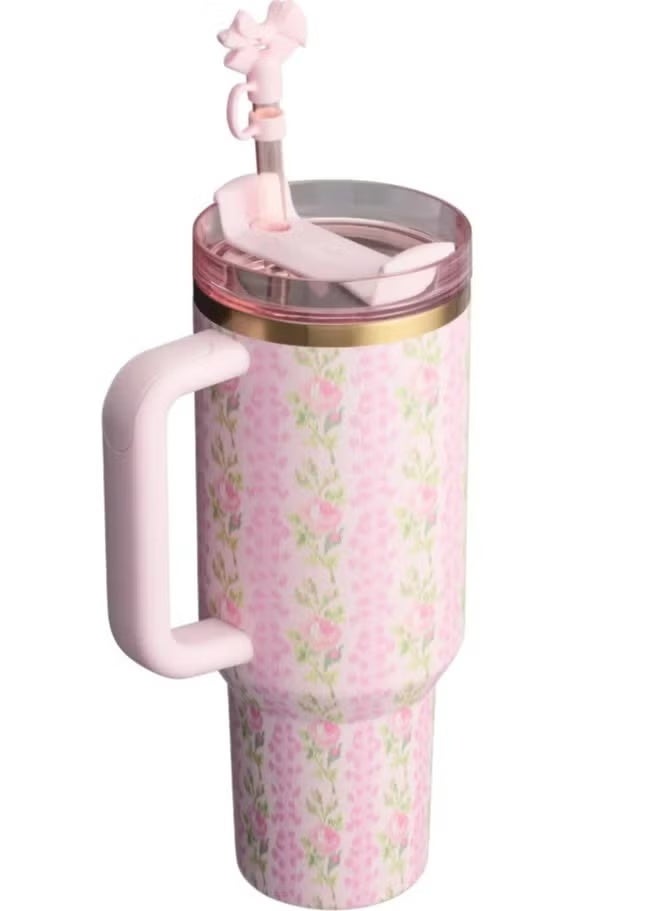 Stanley The X LoveShackFancy Quencher | 40 OZ | Authentic & Exclusive Water Bottle Cup | Perfect Gift For Her | Blooming Heirloom - Image 3