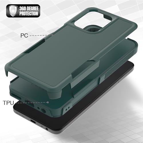 yuanming for Moto G 5G 2025 Case, [Military Grade Drop Tested] with Screen Protector, Dual Layer Protective Heavy Duty Cell Phone Cover Non-Slip Shockproof Case for Motorola Moto G 5G 2025 (Dark Green) - Image 5