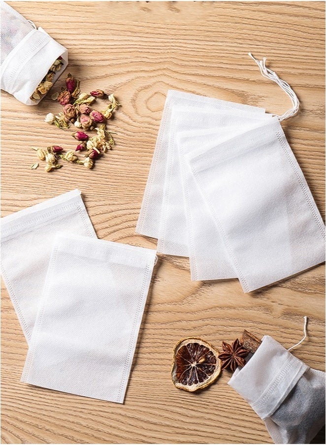 100-Piece Tea Filter Bags 12×8cm – Food Grade Nylon Drawstring Infuser Bags for Loose Tea, Herbs, Spices, Coffee, Soup  - Image 1