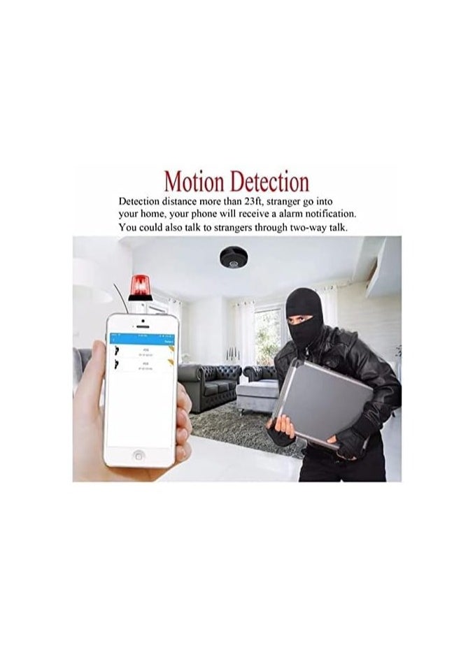 ماركة غير محددة - كاميرا مراقبة بانورامية 360 درجة واي فاي مع ذاكرة microSD، رؤية ليلية، وصوت ثنائي، بدون DVR - أسود - Image 1