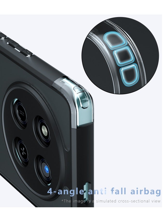 حافظة هاتف HONOR X9C سوداء أنيقة مصنوعة من مادة TPU+PC مقاومة للصدمات وملمس غير لامع - Image 4