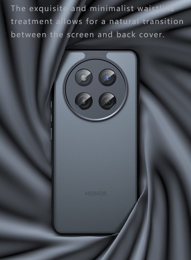 حافظة هاتف HONOR X9C سوداء أنيقة مصنوعة من مادة TPU+PC مقاومة للصدمات وملمس غير لامع - Image 5