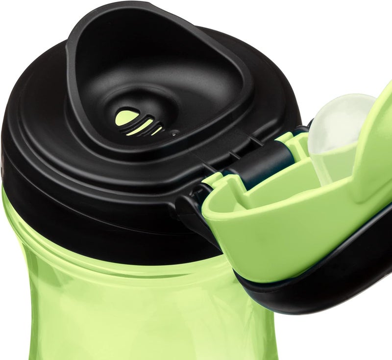 Chicco My Tumbler Toddler Sippy Cup for 2 Years 12oz SpillProof when Closed Water Bottle with FreeFlow Spout FlipUp Carry Handle Easy Grip BPA Free Green - Image 4