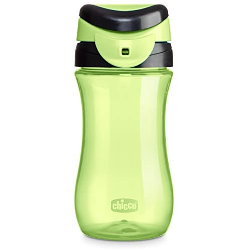 Chicco My Tumbler Toddler Sippy Cup for 2 Years 12oz SpillProof when Closed Water Bottle with FreeFlow Spout FlipUp Carry Handle Easy Grip BPA Free Green - Image 1