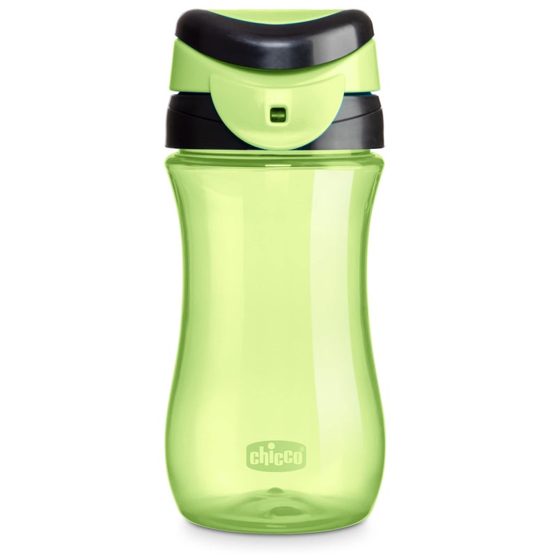 Chicco My Tumbler Toddler Sippy Cup for 2 Years 12oz SpillProof when Closed Water Bottle with FreeFlow Spout FlipUp Carry Handle Easy Grip BPA Free Green - Image 3