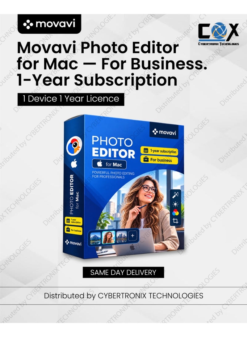 Movavi Photo Editor for Mac For Business | 1 Device for 1 Year | Digital License | Same Day Delivery