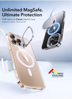 ZORIK ZORIK for iPhone 16 Pro Max Case, Compatible with MagSafe,  Built-in Stash Stand Phone Case, Scratch-Resistant Back Cover, Classic Series, Clear  - Image 3