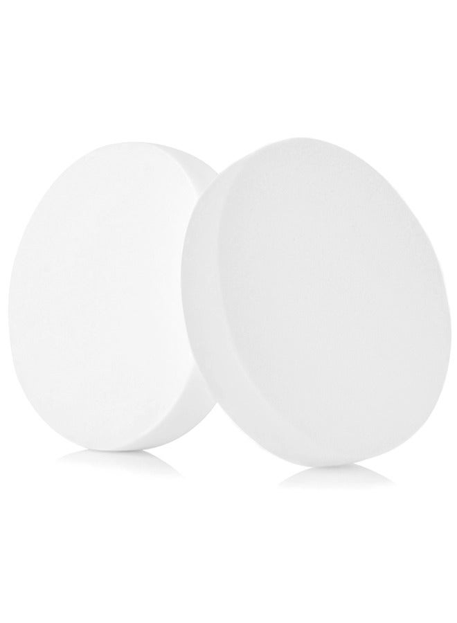 Kanza 2 Pcs Large Round Shaped Makeup Sponge Set Beauty Blender Cosmetic Makeup Puff for Face Velour Puff Set for Loose Powder Mineral Powder Applicator Foundation Makeup Tool Set (White) - Image 1