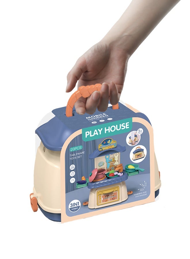 22 pcs Kitchen Playset for Kids,Cooking Kitchen Toys Playset for Toddler,Pretend Play Kitchen Accessories with Play Food,Rich Realistic Details Include Vegetables, Knife, Fork and Pots,eparable Design Kids Pretend Kitchen Toys,Portable Kids Play Kitchen Set Gift for Girls and Boys - Image 4