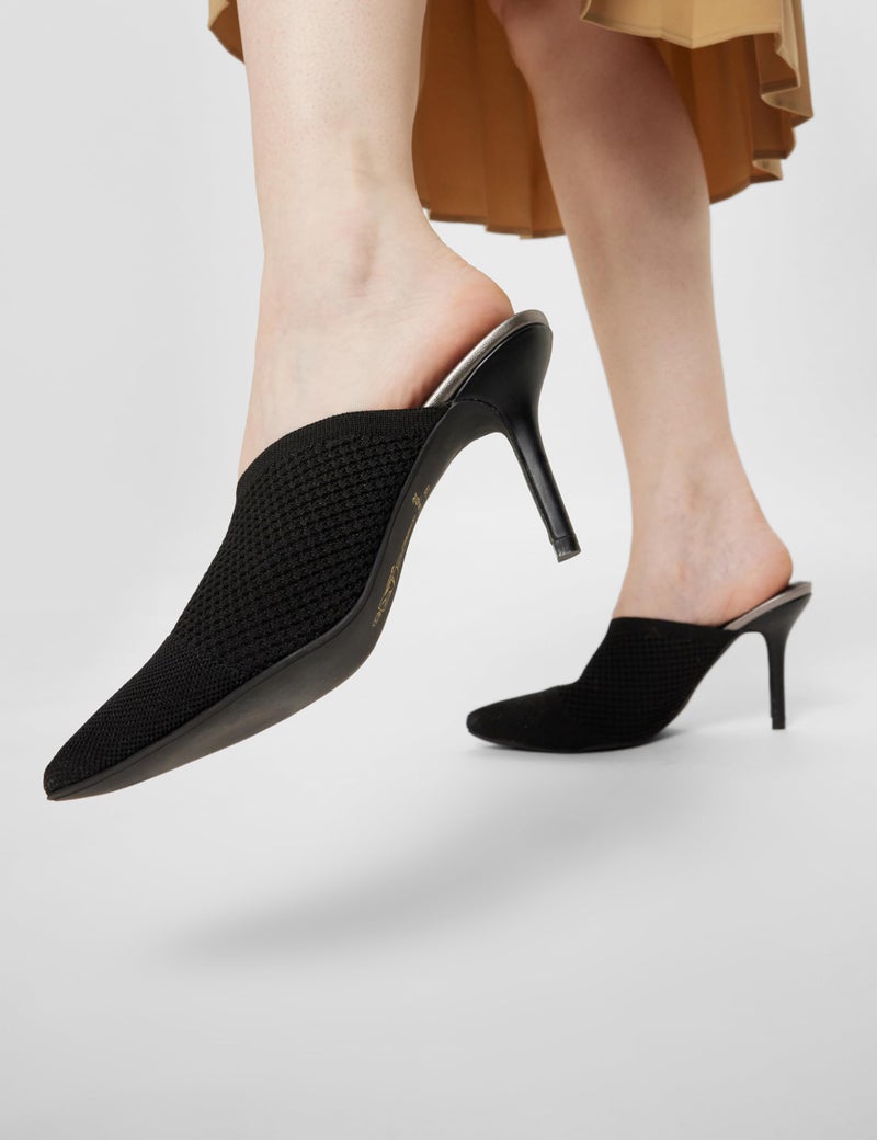 Catwalk Women Stylised Back Open Kitten Heels | For Women & Girls (BLACK,5 UK) - Image 2
