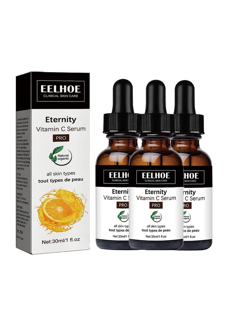 YG LianKai - 3PCS EELHOE Eternity Vitamin C Serum Eelhoe Collagen Boost AntiAging Serum Vitamin C Eelhoe Dark Spot Corrector Daily Face Serum Vitamin C Serum for Face with Hyaluronic Acid30ml - Image 1